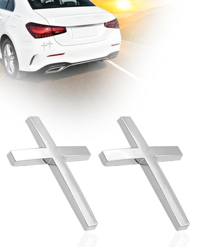 LTDCVTR 2PCS Metal Jesus Cross Car Emblem, 2.5'×1.8'...