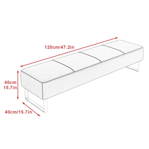 Generisch Wartebank aus blauem Kunstleder für Flughafen, Klinik, Krankenhaus, Salon – 120 x 40 x 40 cm, strapazierfähiges und stilvolles Lounge-Möbelstück