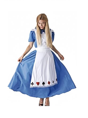 Dysmad Disfraz de Alicia y de Sombrerero. Talla única. El de Sombrerero incluye: Sombrero, Chaqueta con Chaleco, Pantalón y Pajarita. El de Alicia: Vestido y Delantal. (Alicia, Talla única, M/L)