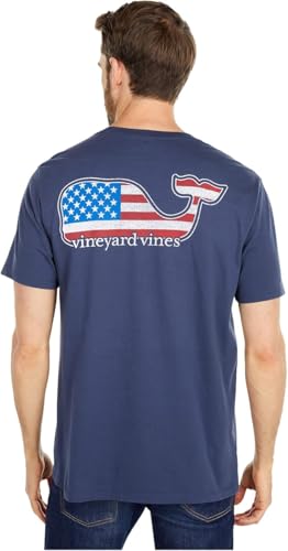 vineyard vines Men's Short-Sleeve V V Americana Whale Pocket T-Shirt3