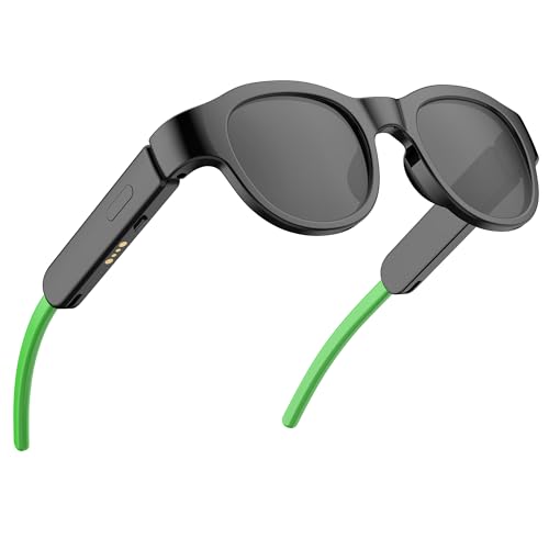 HYYOYEE Kids Smart Glasses with LED Lights, Bluetooth 5.4 Open-Ear Audio, Touch Control, Magnetic Charging, Ages 3-12 (Color Blocking)