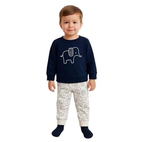 Image of NOVA BLOOM Kids Clothes for Boys | Cotton Printed Sweatshirt and Pants Set, Lightweight Breathable Kids Dress Boy Outfit, Comfortable Baby Boy Dress for Summer and Winter Wear