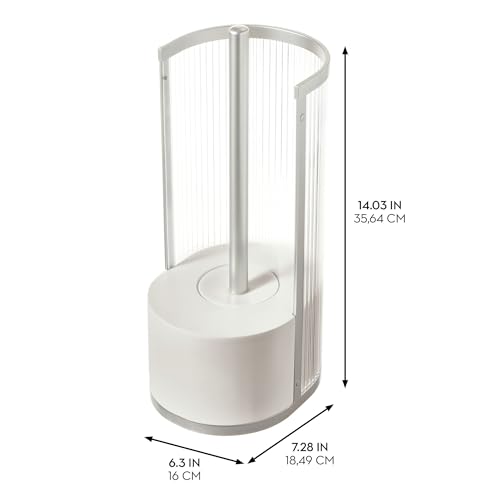Image of iDesign Fluted Bowl Brush, Clear /Satin Gray | For Bathroom, Compact