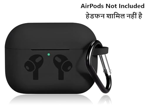 Silicone-Protective-Case-for-Earbuds-Pro-2nd-Generation--Shockproof-Slim-Fit-Wireless-Charging-Compatible-Anti-Dust-Cover-with-Optional-Carabiner--Full-360-Protection-Black