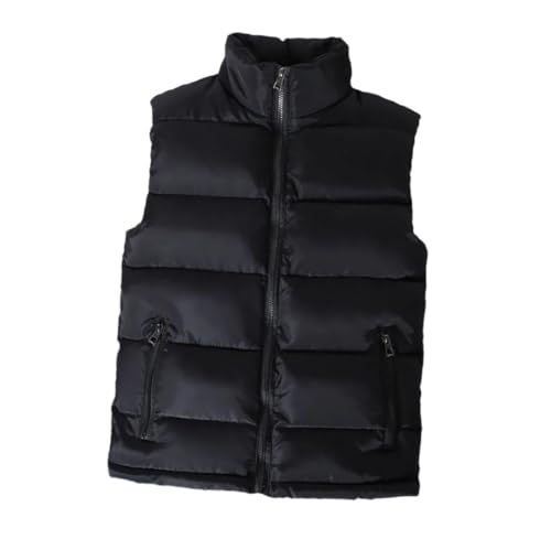 Vogrtcc Witte Vest Jas Mannen Slim Fit Opstaande Kraag Mouwloos Opgevulde Jassen