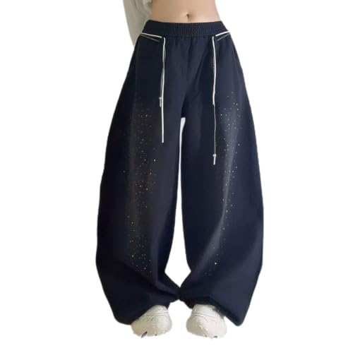 Pantalon yoga décontracté en strass brillant et taille haute pour vos moments bien-être