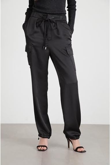 【新品】ピンキーアンドダイアン◆サテンカーゴパンツ ブラック 38 Amazon | [ピンキー＆ダイアン] ◇サテンカーゴパンツ グレー 36