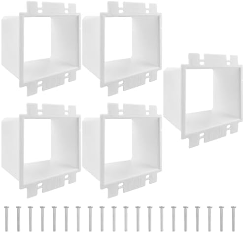 Alrens 5PCS BE2-4 (2 Gang) Outlet Box Extenders with 20Pcs Screws, Heavy Duty Plastic Double Gang Electrical Box Extender for Recessed Wall Outlets, Receptacle Power Switch Accessories