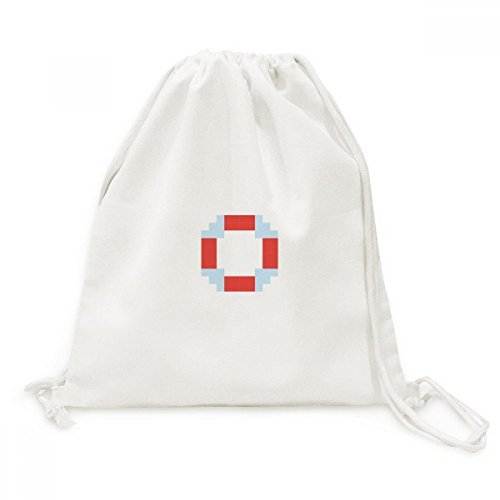 Sac à dos cordon pixel bouée de sauvetage en toile pour l'été