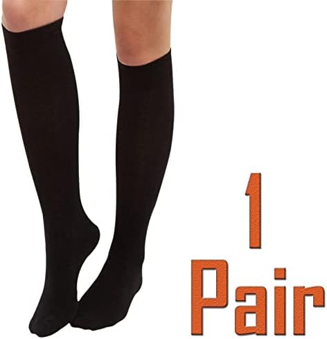 Gaffer Women Thermal Socks Knee High 200 Danier 4.9 TOG Winter Warm Brush Silky Ladies Insulated Socks Black - 1 Pair