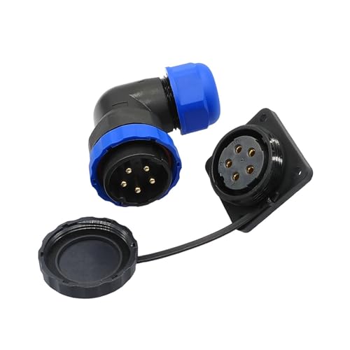 Conector impermeable SP28 codo 90 grados con brida e instalación IP68 de 16 pines 3