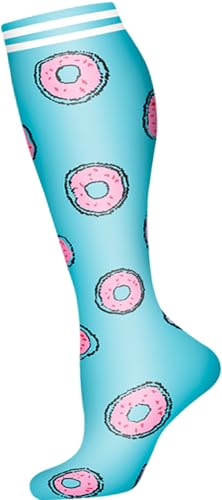 Image of Women's Knee High Compression Socks for Running Work Support Nurses Pregnancy Travel,Colorful Over The Calf Socks,#W402