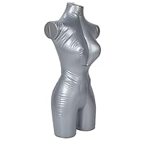 Aufblasbare Damen-Büste Kleiderpuppe Oberkörper aus strapazierfähigem PVC mit Aufhängebügel Flexible Schaufensterpuppe für Modeaccessoires und Kleiderpräsentation im Einzelhandel o