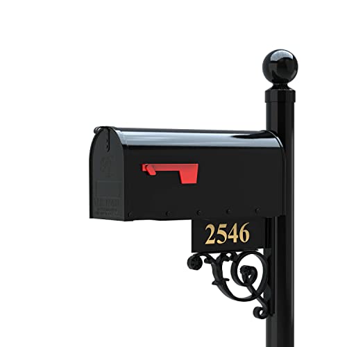 Addresses Of Distinction Black Mailbox With Post And Number Plate - The Regency #TOP1