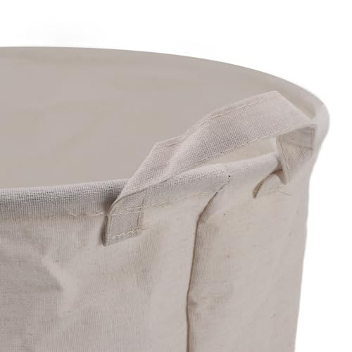 Cesta de lavandería plegable grande de lino y algodón para baño 6
