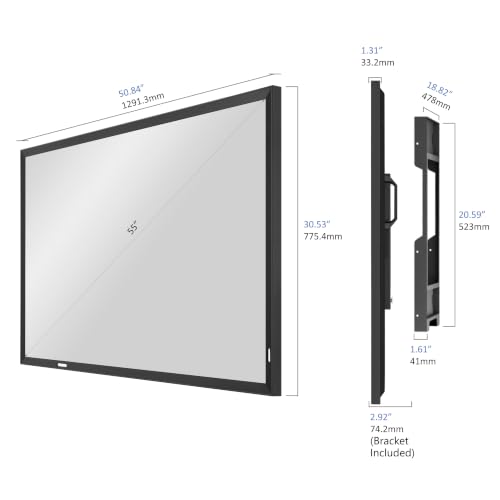 Image of 55 Inch Smart Mirror TV - Black Aluminum Art Frame - 4K UHD Display | Elegant 2-in-1 Television and Mirror for Bathroom, Home or Commercial Use