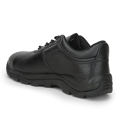 Image of Liberty Freedom Armour-ST Lacing Safety Shoes for Men with Leather Upper | Rubber Sole | Padded Foam Insole| Anti-Skid | Shock Absorber | Water Resistance | Comfortable for All Weather (Black - 5.5)