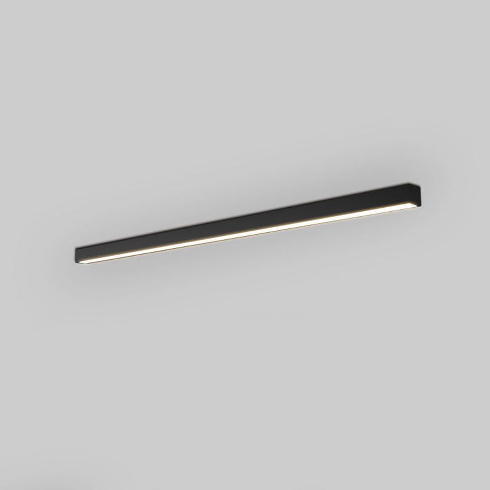 Plafonnier noir en métal haut de gamme 120cm style épuré