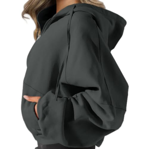 Women's Zip Up Cute Hoodies Fall Jacket Oversized Casual Sweatshirts Jacket Coat for Women4