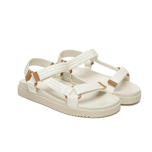 Image of Rihero Women's Flat Sandals Comfortable Open Toe Adjustable Strap Walking Footbed Sandals