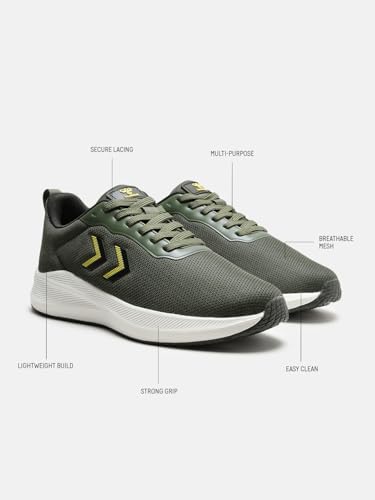 Image of hummel Ultralite Lace Up Sports Shoes for Men with Lightweight TPR Sole Comfortable Breathable and Slip Resitant Ideal for Running Walking Gym Trekking Hiking