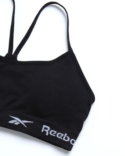 Reebok Girls Training Bra - 2 Pack Racerback Crop Cami Bralette with Removable Pads - Soft Seamless Bras for Teens (6-16)3