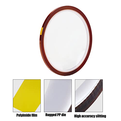 Image of Heat Resistant Tape, High Temperature Resistant Polyimide Sublimation Tape, Heat Transfer Tape for Coffee Mugs, Plates, 3mm