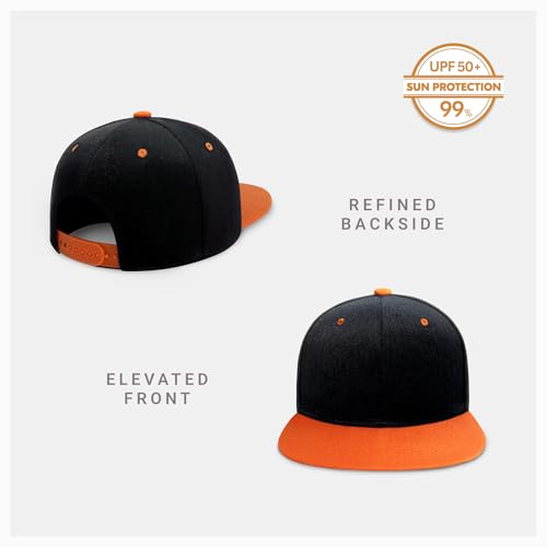 Image of CHOK.LIDS Flat Bill Visor Classic Snapback Hat Blank Adjustable Brim High Top End Trendy Color Style Plain Tone Baseball Cap