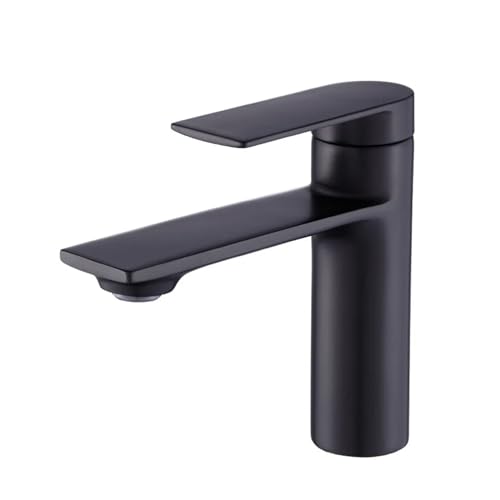 JQQJZLC Baño del Grifo del Grifo Grifo Grifo Grifo Gourmet Gourmet Grifo de Grifo Caliente y fría Grifo de un Solo Agujero Mate Mate Negro