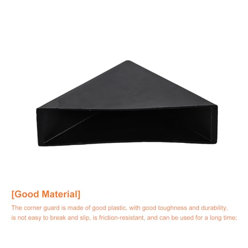 Image of uxcell 8Pcs Plastic Corner Protectors 16x71mm Right Angle Shape Glass Corner Guards Cushion for Corner Protection of Glass, Mirror, Tile, Black