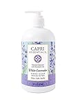 CAPRI ESSENTIALS Hand Soap Liquid, Natural Household Cleaning Supplies, Gentle Plant Based Aromatic Hand Wash with a Blend of Essential Oils, Removes Dirt & Grime, White Lavender Scent, 16 FL Oz