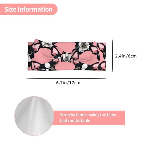 Pink Boston Terriers Cute Dogs Baby Girl Bows And Headbands 6-12 Months For Baby Girls Newborn Infant Toddlers3