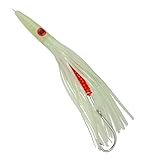OCEAN CAT Saltwater Offshore Squid Skirts Octopus Soft Trolling Lures with Circle Hook Cable Fishing Baits Tackle for Big Game Marlin Tuna Mahi Dolphin Durado Wahoo (Luminous, 12 inches)