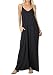 CALIPESSA Womens Summer Beach Loose Casual Flowy Tank Cami Long Maxi Dresses Black M
