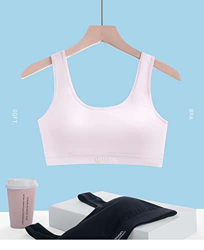 Herepai Big Girls' Sports Bra With Breathable Pads Teens Cotton Training Bras (12-15 Years,Navy,Pink,Grey,White) #TOP6