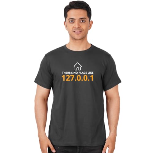 Image of DUDEME There is no Place Like 127.0.0.1 Half Sleeve 100% Cotton 180 GSM T-Shirt