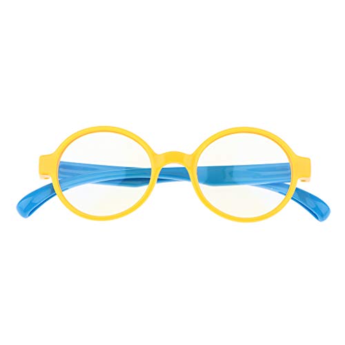 Serenable Kid Blue Light Glasses Com Strap Computer E Gamer Eyewear Anti UV Glasses - Amarelo + Azul