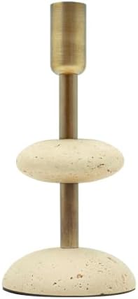 Travertine Brass Candlestick Holders, Marble Taper Candle Holder ...