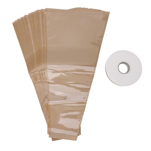 Sacs d'emballage de fleurs de qualité supérieure en kraft naturel avec ruban chic