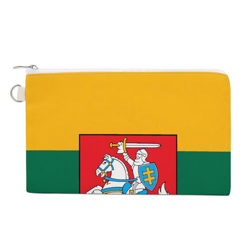 Lithuania Flag Lithuanian Emblem Fashion Coin Purse Change Makeup Bag Canvas Pencil Pouch Travel