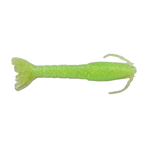 Berkley Gulp! Saltwater Shrimp Fishing Bait, Key Lime Chrome, 4in, Extreme Scent Dispersion...
