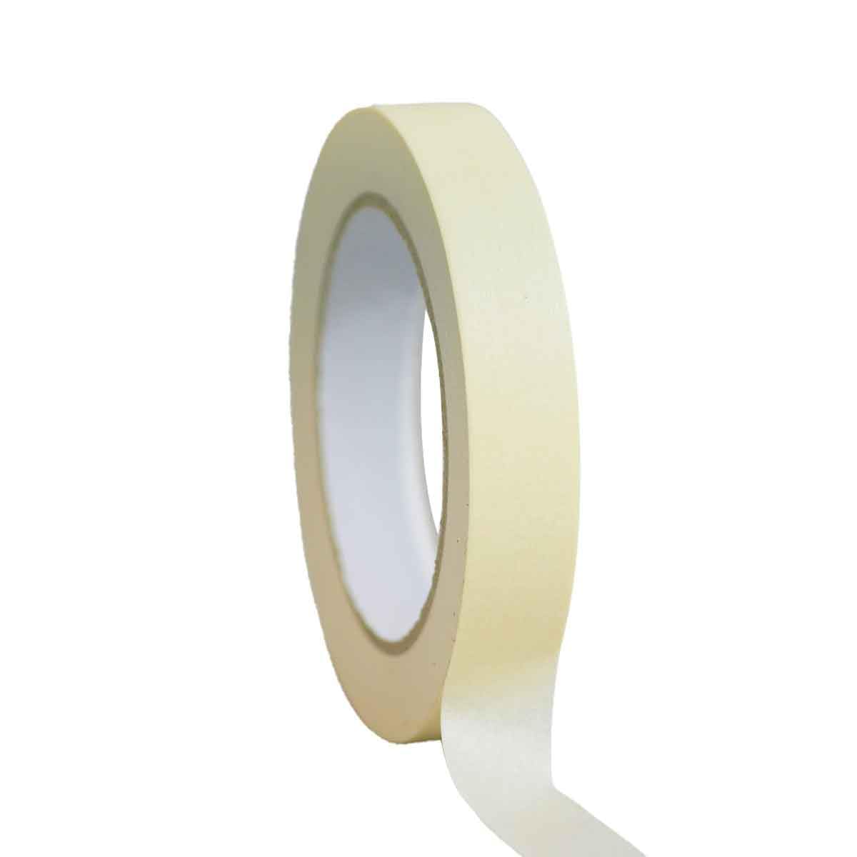 Lote de 36 Cintas adhesivas de enmascarar 25 mm x 50 m hasta 80° - Rollo de enmascarar para pintar TECPLAST