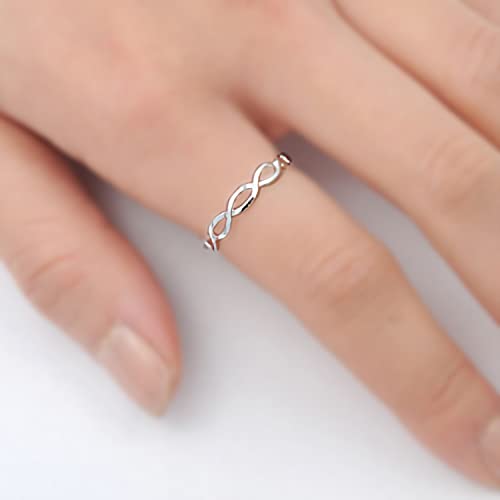 3mm Infinity Briaded Knot Eternity Band Ring Solid 925 Sterling Silver Sizes 5-103