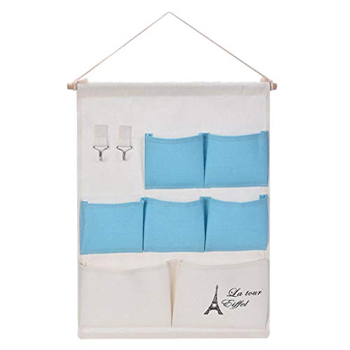 FiedFikt Mehrstöckiger Hängeorganizer 7 Taschen über der Tür hängende Aufbewahrungstasche faltbar Kleiderschrank Aufbewahrungstasche, A