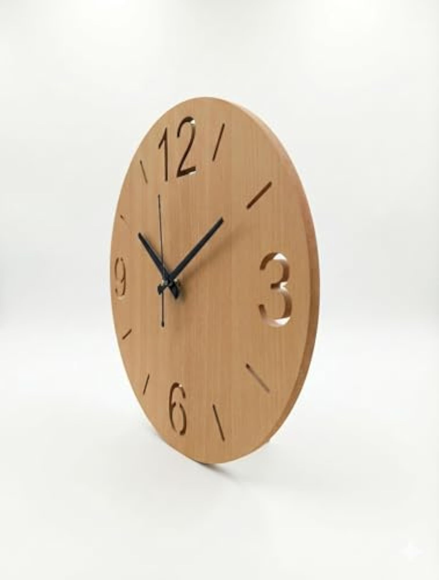 Designer Round Wooden Wall Clock with Open Dial