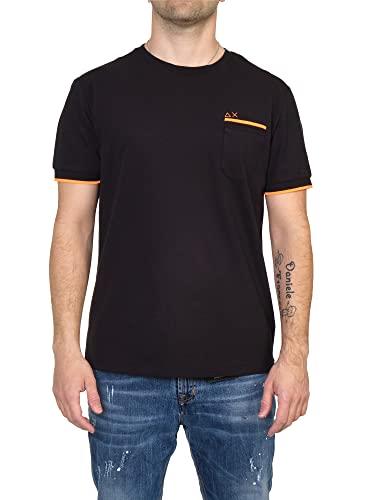 Poche Bord Fluo t-shirt noir 3XL/4XL avec stripes on cuffs