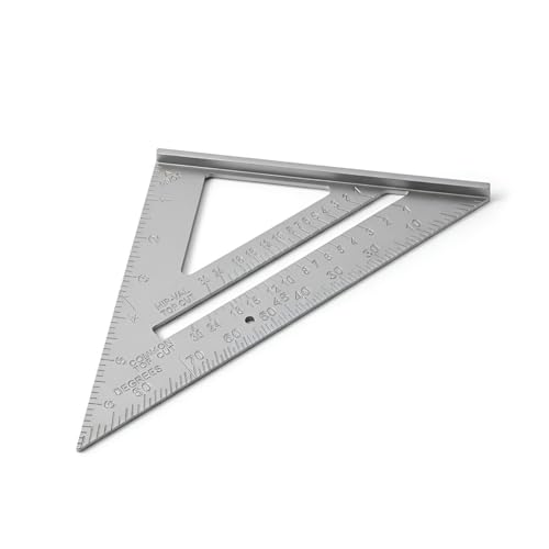 Oblivion Double Side Scale Aluminium Alloy Metric Inch Triangle Ruler Measurement Hand Tools, Speed Square, Square Layout Tool (7 inch speed square)