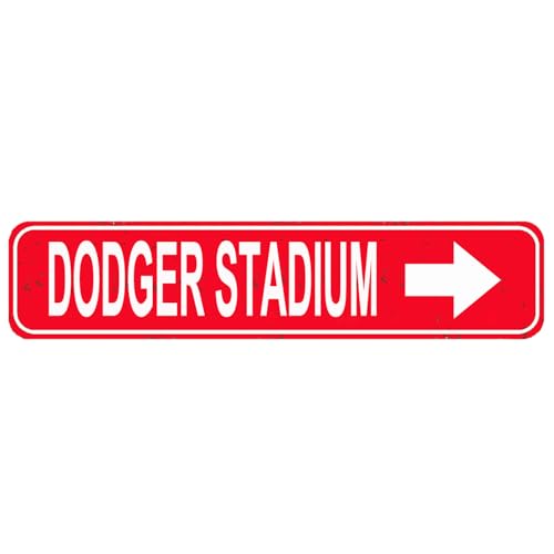 Dodger Stadium Sign Street Sign Retro Metal Sign for Home Bar Coffee Garden Indoor Ourdoor Decor Metal Tin Sign Red 16 X 4 Inch