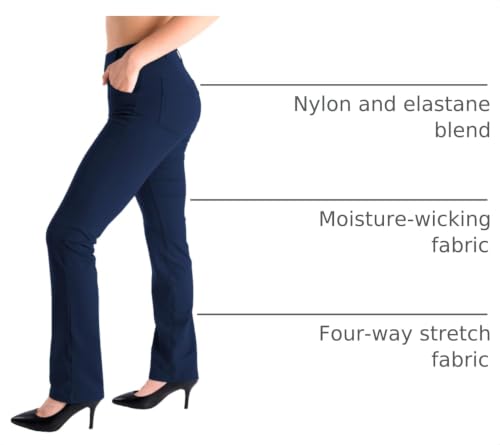 Image of Yogipace Women's Straight Leg Yoga Dress Pants for Work, 27 inch-37 inch Inseams