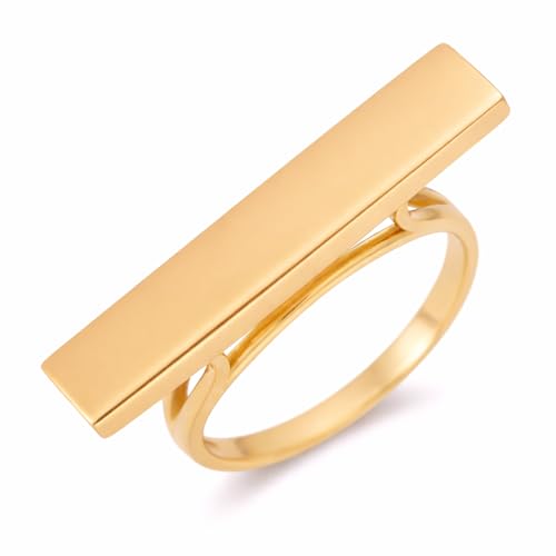 Anello – oro 18 carati – 2.18 gr – design rectangulaire elegante, Style moderne et raffiné – simbolo elegante – Bene rifugio – Idea regalo – Punzone 750 – Certificato di autenticità – Salia Gold Paris